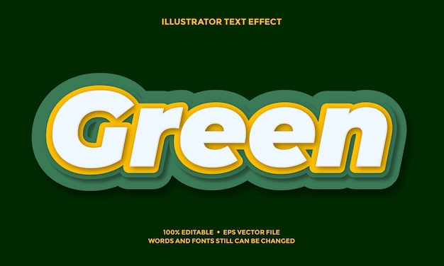 green and yellow text effect or font effect style design