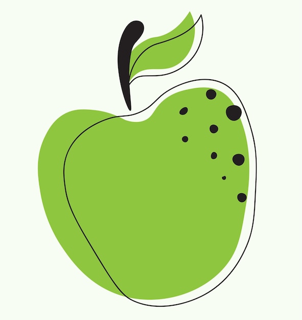 Green Apple abstract fruit Simple design