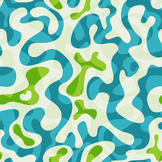 Green blobs seamless pattern