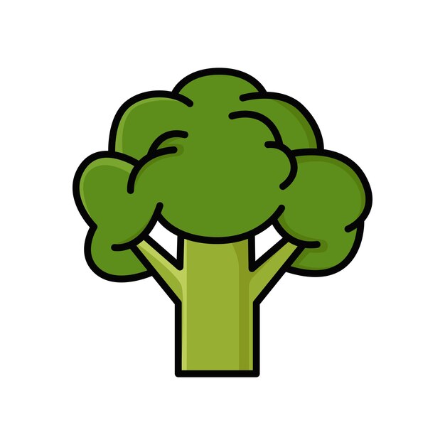 green broccoli illustration vector design cartoon style
