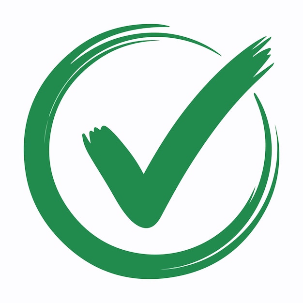 green check mark symbol in circle signifying approval confirmation and validation
