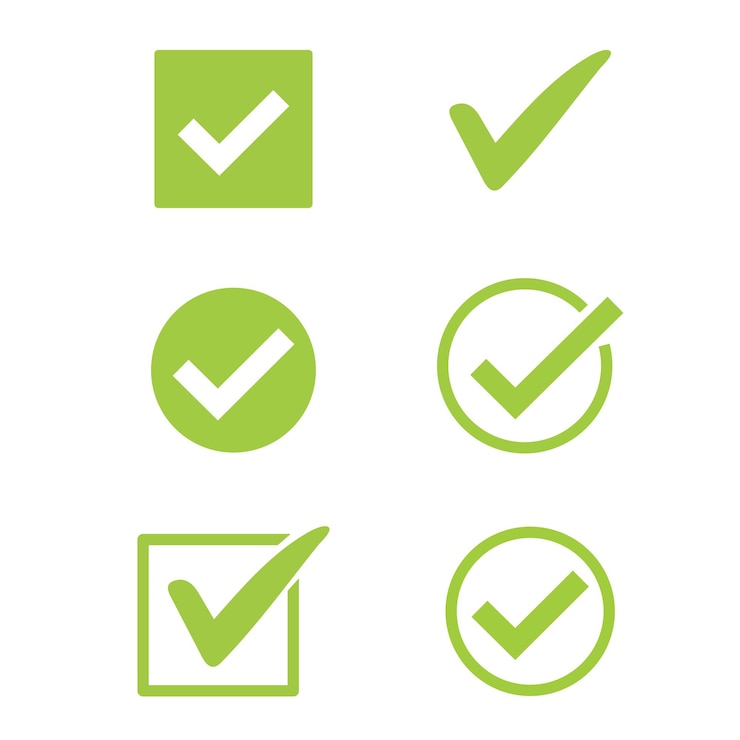 Vektör green check mark tick symbol in green color illustration