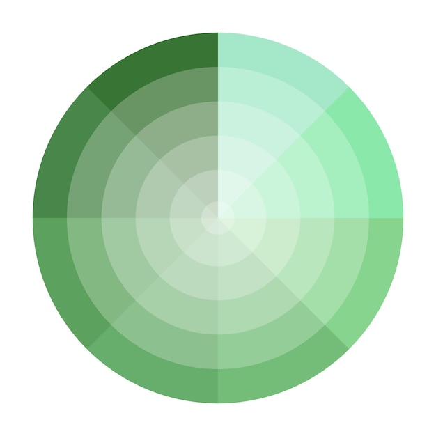 Green circle chart Abstract radar symbol Round vector diagram Sector zone illustration