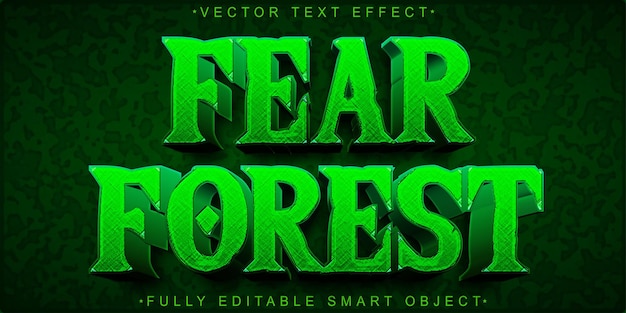 green fear forest vector fully editable smart object text effect