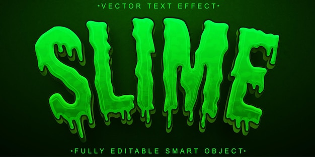 green fluid slime vector fully editable smart object text effect