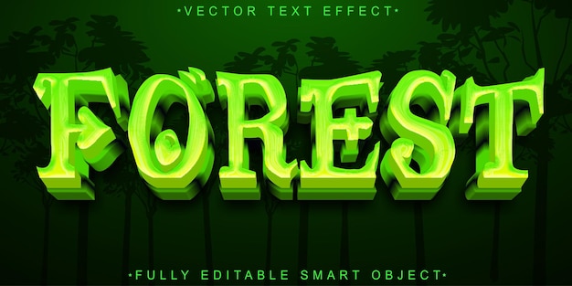 green forest vector fully editable smart object text effect