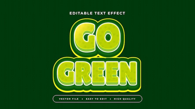 Green go green 3d editable text effect font style