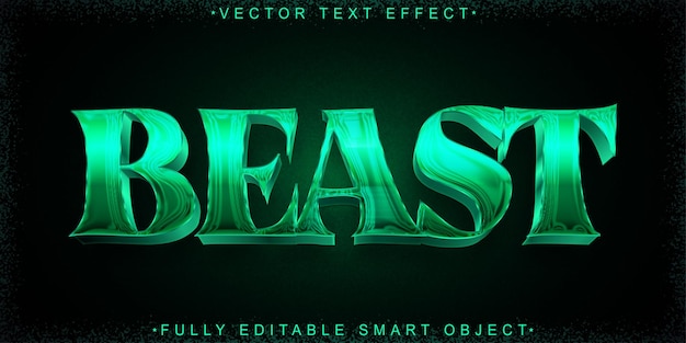 green horror beast vector fully editable smart object text effect