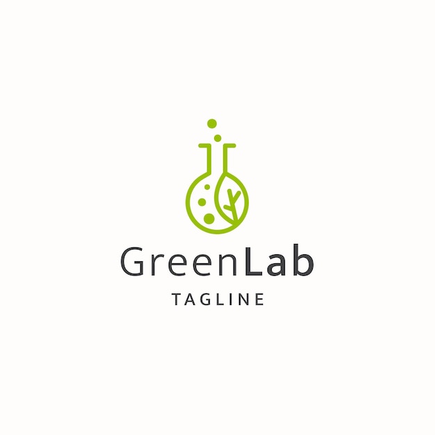 green lab logo icon design template flat vector