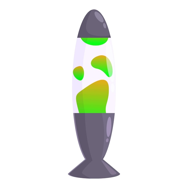 Green lava lamp standing on white background