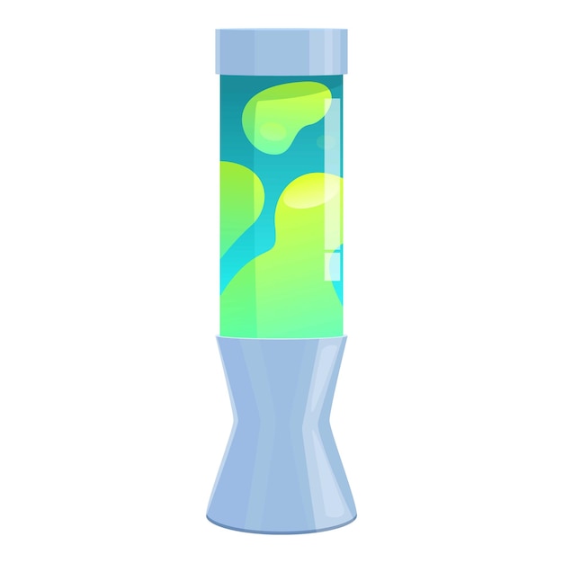 Green lava lamp standing on white background