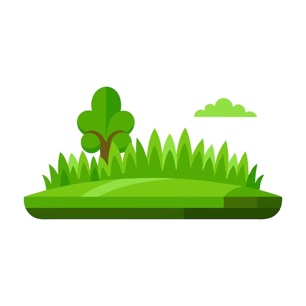 Green lawns isolated flat vector illustration on white background