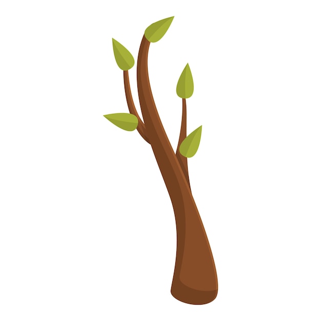 green leafs tree branch icon cartoon of green leafs tree branch vector icon for web design isolated on white background