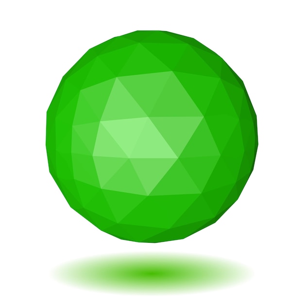 green low polygonal sphere of triangular faces