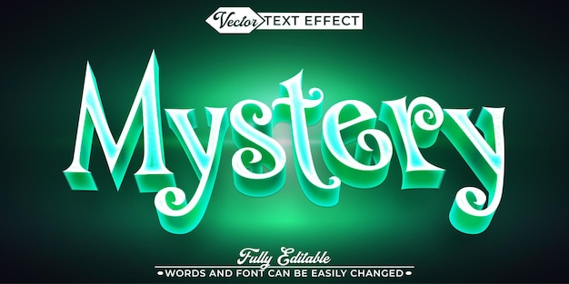 Green Mystery Vector Editable Text Effect Template