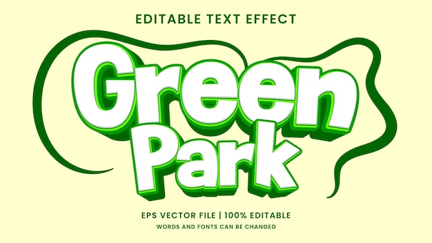 Green park 3d edit editable text effect