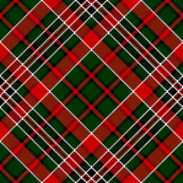 Green red diagonal check square pixel seamless pattern