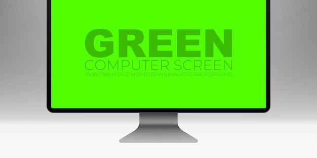 Green screen chromakey computer monitor vector device mockup illustration