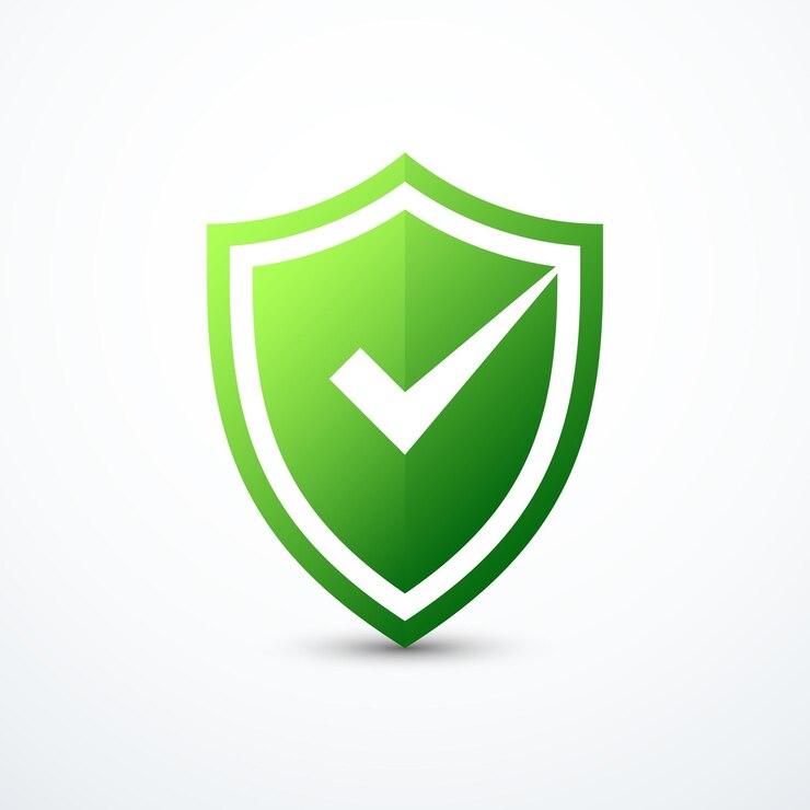 Vektor green shield check mark icon vector illustration