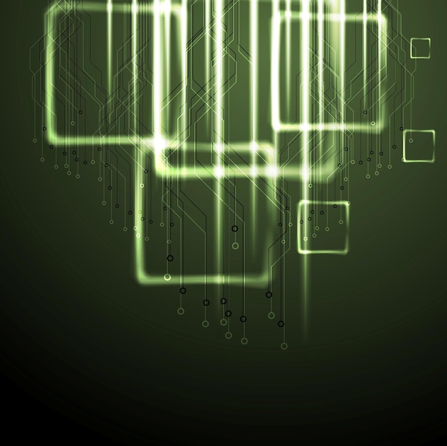 Green shiny technology background