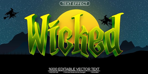 green shiny wicked editable and scalable vector text effect