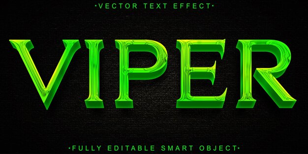 green snake skin viper vector fully editable smart object text effect