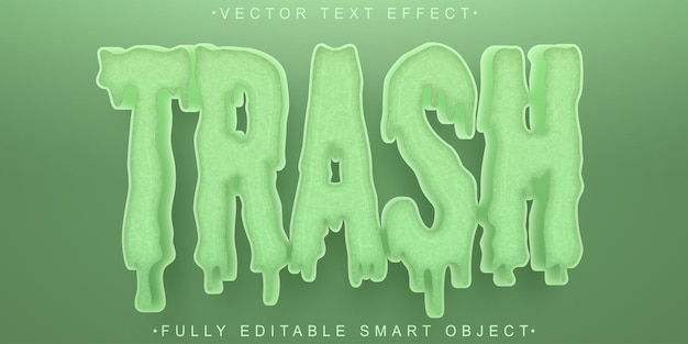green stinky trash vector fully editable smart object text effect