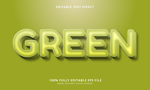 green text style editable text effect