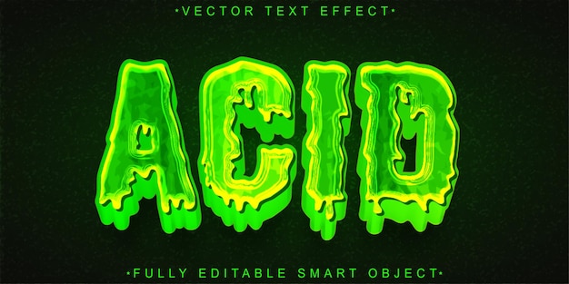 green toxic vector fully editable smart object text effect