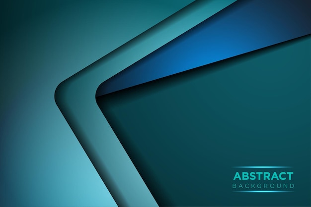 Green turquoise vector background overlap layer on blue dark space for text and background design