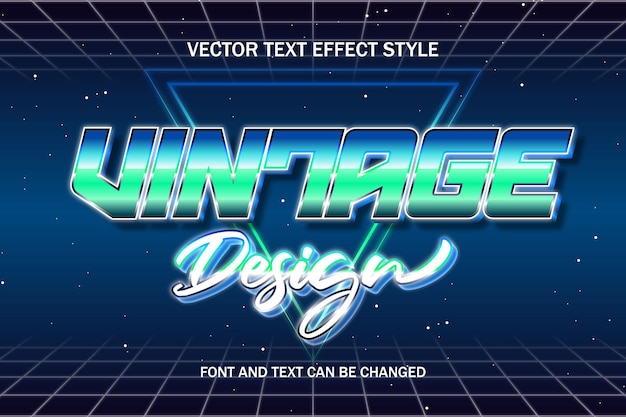 green vintage retro font typography lettering 3d editable text effect font style template background