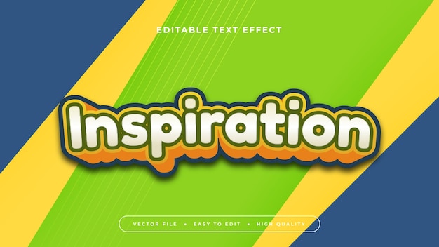 Green yellow and blue inspiration 3d editable text effect font style