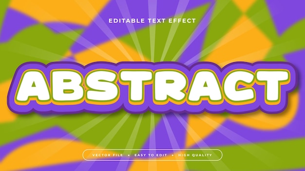 green yellow and purple violet abstract 3d editable text effect font style