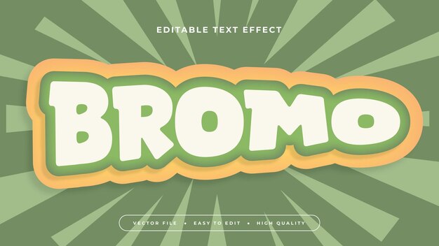 Green yellow and white bromo 3d editable text effect font style