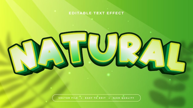 Green yellow and white natural 3d editable text effect font style