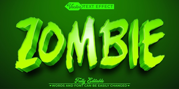 green zombie creature vector editable text effect template