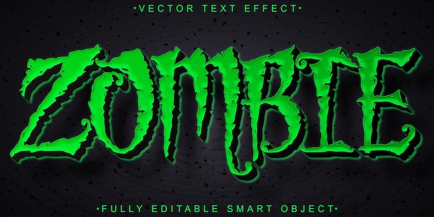 Green Zombie Vector Fully Editable Smart Object Text Effect