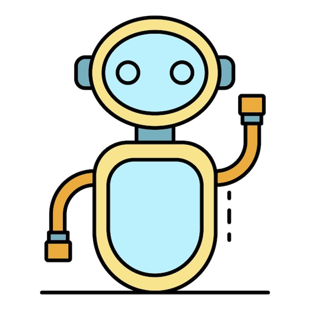 Greeting chat bot icon Outline greeting chat bot vector icon color flat isolated