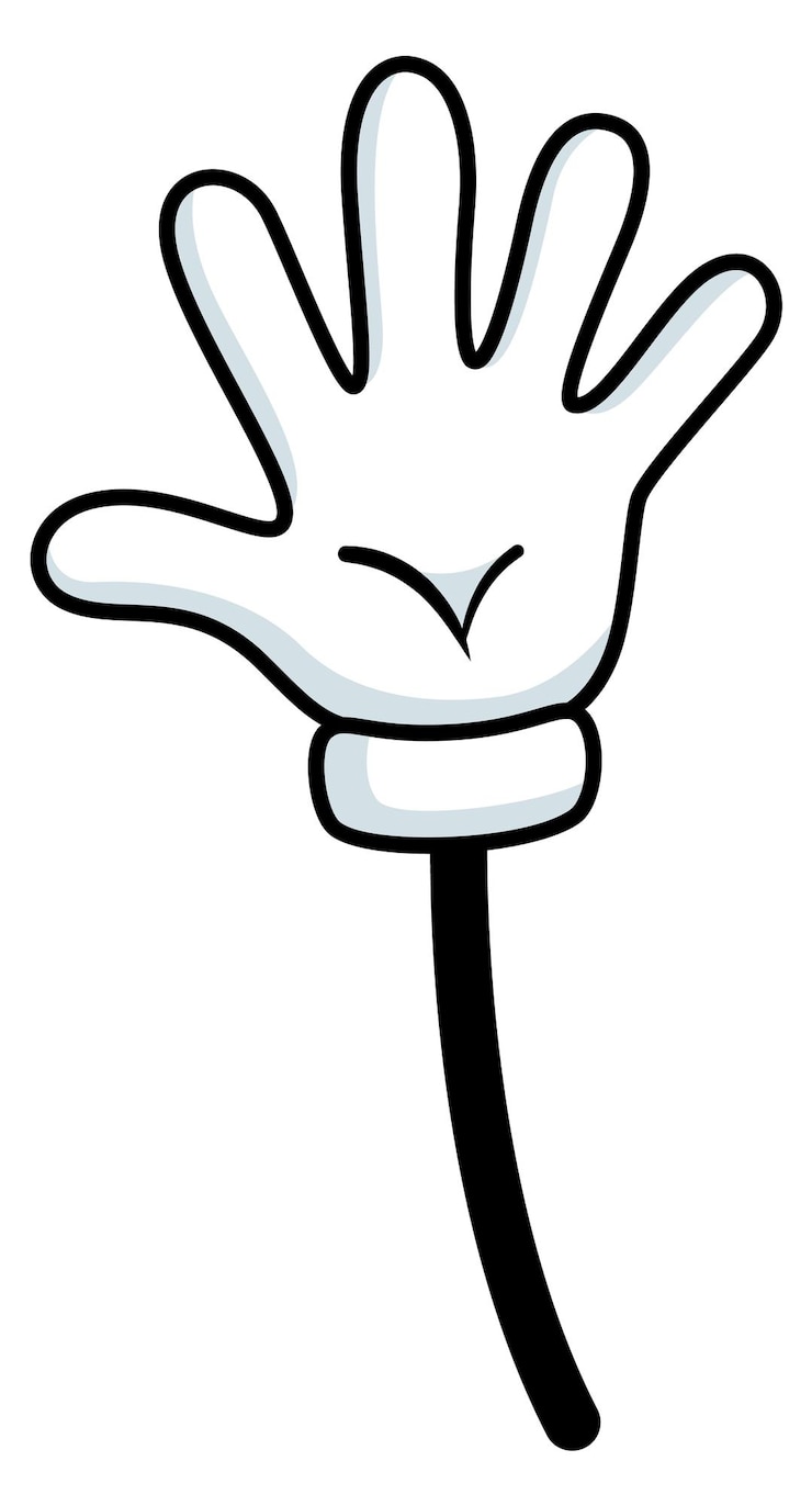 Vektor greeting hand in white glove waving gesture icon