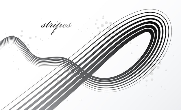 grey 3d lines in motion dimensional vector abstract background, elegant curvy light stripy design element, template for banner or poster and other ads.