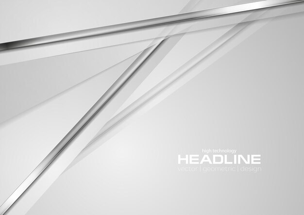 Grey abstract corporate background with metallic stripes