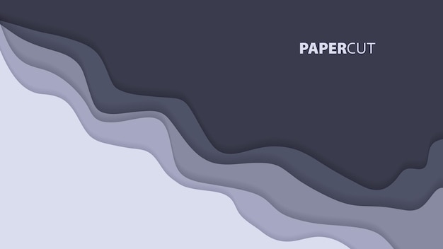 grey abstract papercut background design
