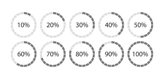 Grey circle 100 percent filling Round pie chart template Circular section graph Diagram structure