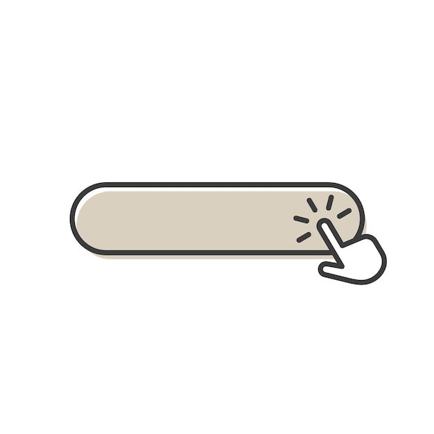 grey empty button with hand pointer icon