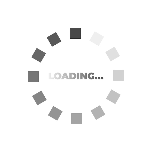 Grey loading circle icon on a white background vector.