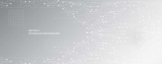 Grey white Abstract technology background Hi tech digital connect communication High technology