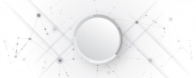 Grey white Abstract technology background with various technology elements Hi-tech communication concept innovation