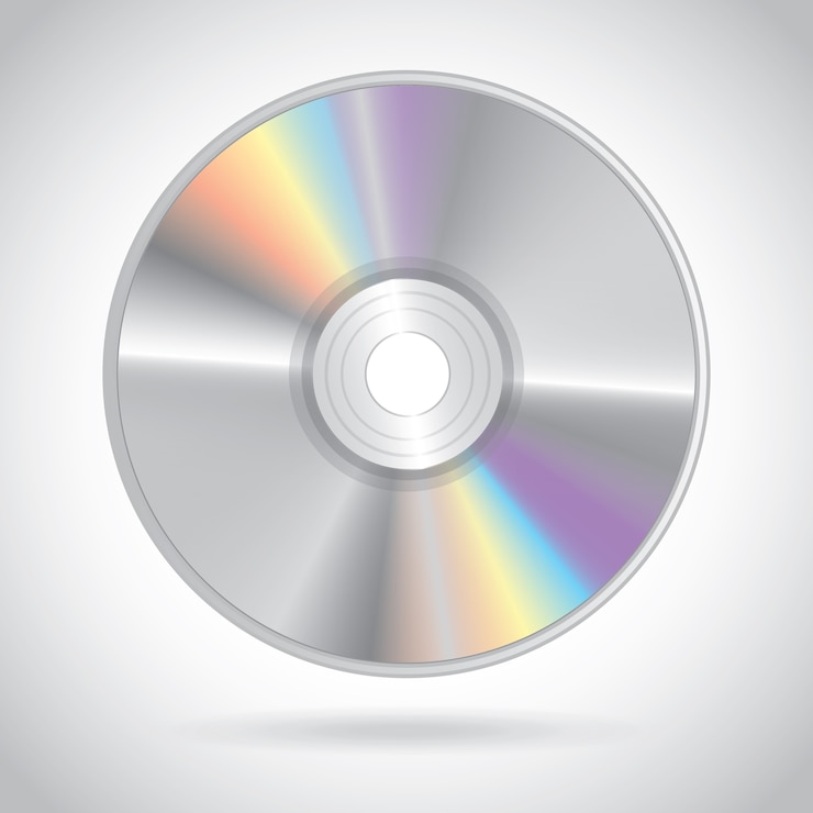 Vektör gri arka plan vektör çizimi üzerinde kompakt disk tasarımı