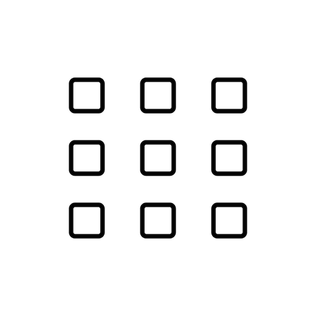 Grid view icon Flat fill set collection