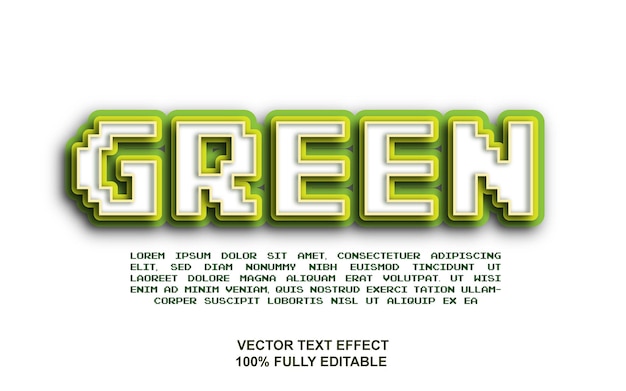 Grön pixel vektor texteffekt